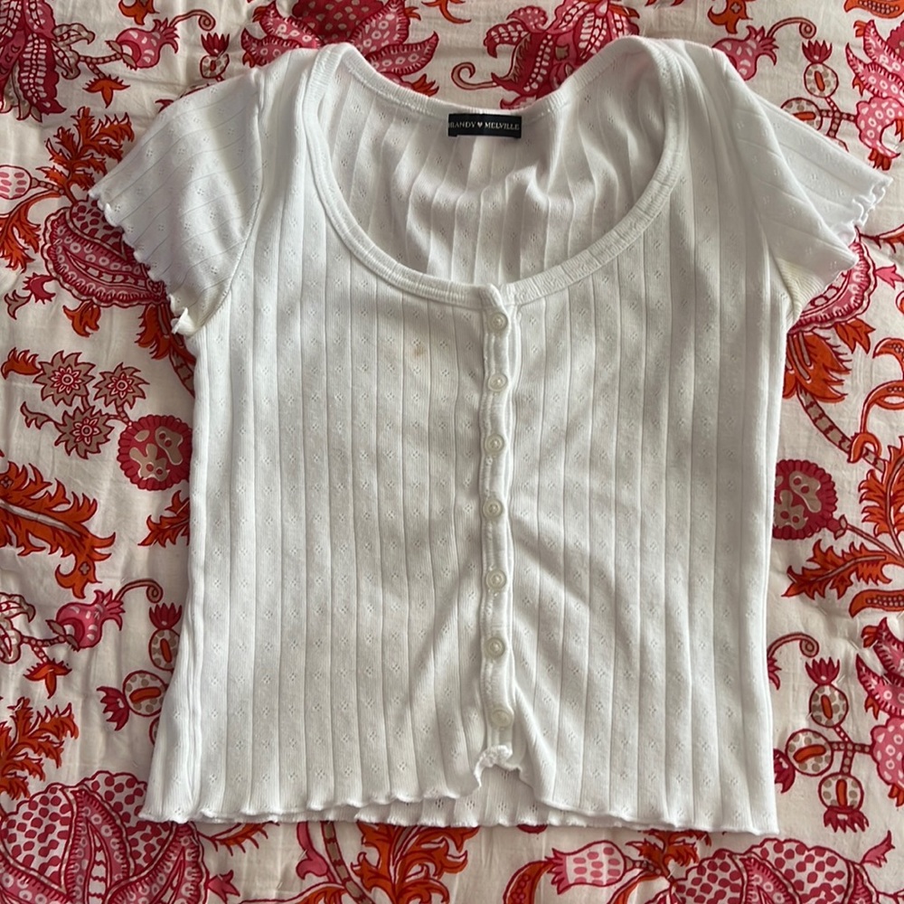 BRANDY MELLVILLE WHITE ZELLY TOP